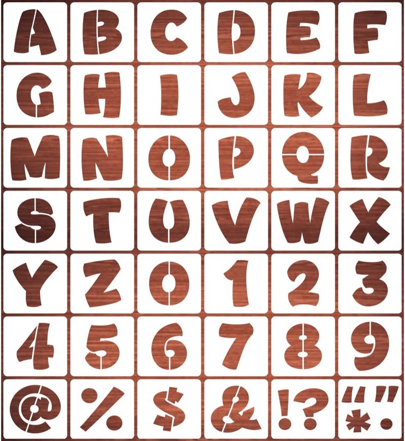 REOLAN 2 Inch Letter Stencils for Painting - 42 Pack Alphabet Letter and Number Stencil Templates with Signs for Painting, Reusable Letters and Numbers Stencils for Chalkboard Wood Signs & Wall Art - Image 1